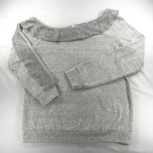 Lanston Gray‎ Off The Shoulder Long Sleeve Pullover Sweatshirt Top